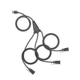 DEWENWILS Outdoor Extension Cord 1 to 3 Splitter, Total 12FT, 13A 125V 1625W 16/3C SJTW Extension Cord Outdoor, Heavy Duty Extension Cord for Holiday Decorations, Outdoor Light, ETL