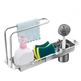 BRIUNN Stainless Steel Telescopic Over Sink Organizer Rack for Kitchen-Expandable Over The Sink Shelf, Adjustable Kitchen Caddy, Multifunctional Over The Sink Storage,Bathroom Sink Shelf Over Faucet