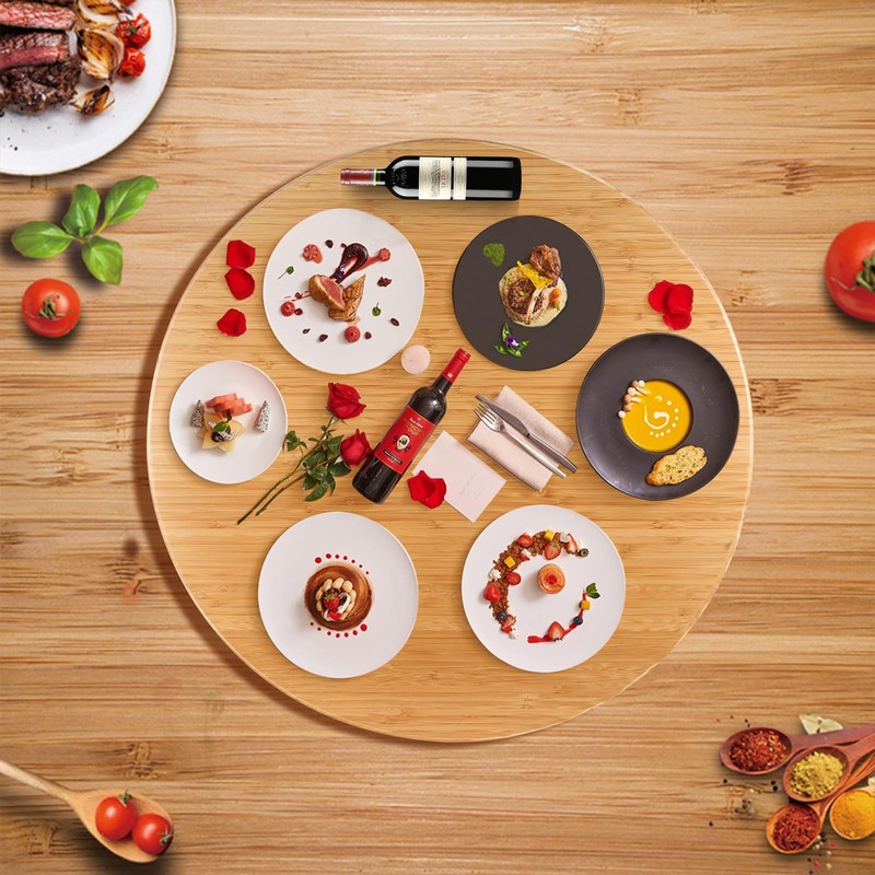(26 Inch) Bamboo Large Lazy Susan for Dining Table Top