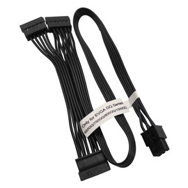 COMeap 6 Pin to 3X 15 Pin SATA Hard Drive HDD Power Adapter Cable Only for EVGA GQ Series Semi Modular PSUs 20-in(50cm)