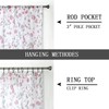 Tollpiz Sheer Floral Curtains Pink Flower Butterfly Printed Living Room