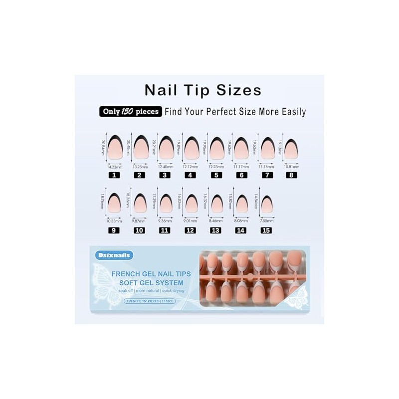 Dsixnails 150 Uñas Postizas En Tonos De Piel Para Mujer
