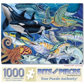 Bits and Pieces – 1000 Piece Jigsaw Puzzle for Adults – Ocean Life - Underwater Sea Creatures Jigsaw Puzzle by Tim Jeffs, Completed Puzzle Size: 20" x 27"