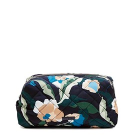 Vera Bradley Women's Performance Twill Medium Cosmetic Makeup Organizer Bag, Immersed Blooms, One Size