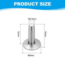 PATIKIL 9x3.3x12mm Leather Rivets and Burrs, 100 Sets Leather Rivets and Washers Aluminum Fastener Metal Studs Posts for Leather Craft, Belts, Wallets, Collars, DIY Crafts