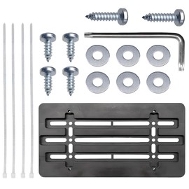 GAOLAOSY Car Front License Plate Bracket Hardware Kit, Universal Front Bumper License Plate Mounting Bracket Kit with 6 Screws and Wrench, Waterproof Vehicle Frame Tag Holder for Cars