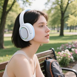 Wireless Headset PC | Wireless Headset for Computer,Over-Ear Ergonomic Fit Earbuds Lightweight Foldable Earpiece for Beach Gym Game