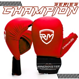 RingMaster Sports Karate Gloves Mitts Martial Arts Punch Training Sparring (Red, Medium)