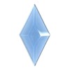 1-3/4"X 3" Blue Beveled Glass Diamonds - 10 Pieces