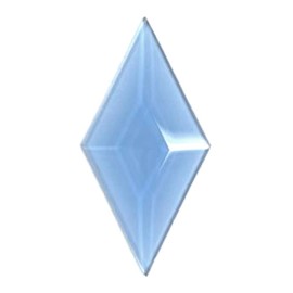 1-3/4"X 3" Blue Beveled Glass Diamonds - 10 Pieces