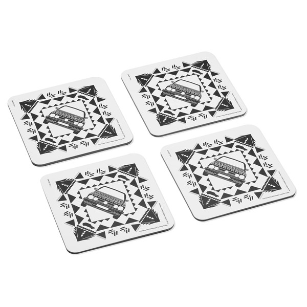Volkswagen Golf 1 GTI Coasters Set of 4 Black/White 1H4087703C