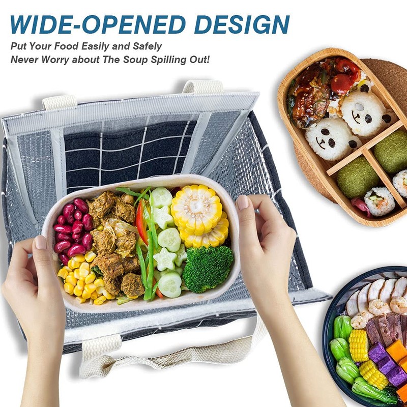 iknoe Insulated Lunch Bag for Women, Durable Wide-Open Foldable &
