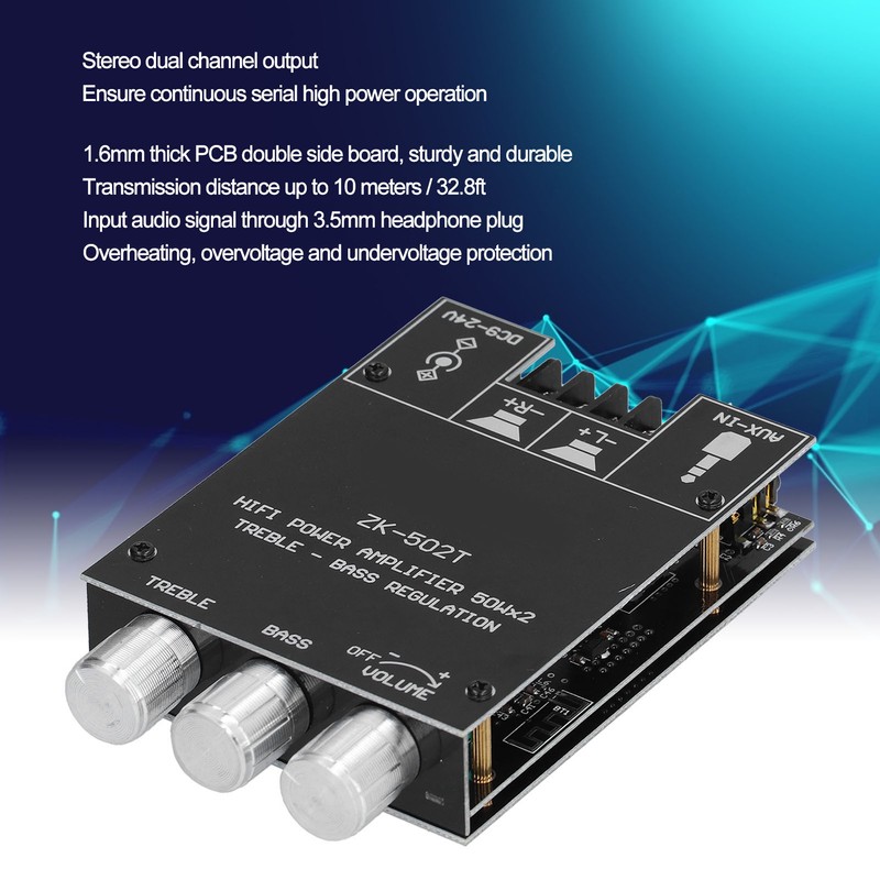 Power Amplifier Board Module Bluetooth Stereo Dual Channel AMP with