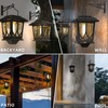 Solar Lanterns Outdoor Waterproof 2 Pack, Glass Auto On/Off LED