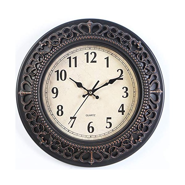 Tebery 12-Inch Silent Retro Quartz Clock, Decorative Wall Clock for Home/Office/School