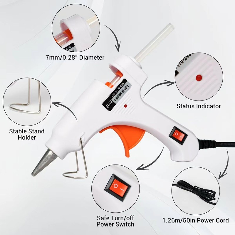 Larrycard Mini hot melt glue gun and stick set, 20W
