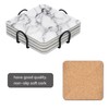 BaHomeck Drink Coasters Set of 4 White Marble Square Water