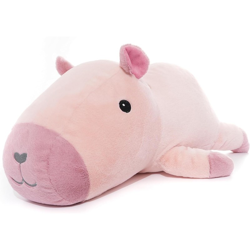 Kawaii Plush Pink Capybara Pillow – Soft Cuddly Stuffed Animal,