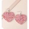 Handmade Heart Shaped Sequins Pink Multicolor Earrings ~ Valentines Day