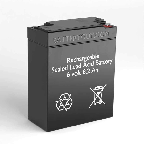 BatteryGuy PE8-6R Replacement 6V 8.2Ah SLA Battery Brand Equivalent (Rechargeable) - Qty of 1