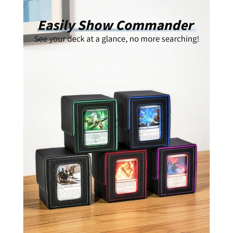 XiYeM Card Deck Box with MTG Commander Display, Deck Case