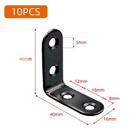 Stainless Steel 90 Degree Right Angle L-Shape Hardware 10 Pcs with M4*16 Screws Metal Bracket for Furniture Reinforcement Shelf Fixing DIY Corner Support Furniture Parts Fixing Bracket L Shape Fixing