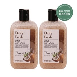 (1+1) Food A Holic Daily Fresh Scrub Body Wash Coconut 300ml / Moisturizing, low-irritation exfoliation / (1+1)푸드어홀릭 데일리 프레시 스크럽 바디워시 코코넛 300ml 촉촉한 저자극 각질케어