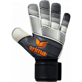 ERIMA Erwachsene Torwarthandschuhe SKINATOR Hybrid Training, schwarz/weiß/neon orange, 8, 7221905