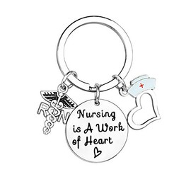 MADHAHEFU Nurse Keyring RN Keyring Thank You Gifts for Nurse Graduation Gifts Appreciation Gifts Christmas Birthday Gifts Inspirational Gifts for Nurse Nursing Present Jewellery
