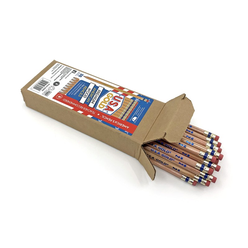 RoseArt U.S.A. Gold Pre-Sharpened American Wood Cased #2 HB Natural