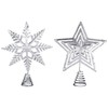 Transpac Metal Silver Glitz Tree Topper, Set of 2, Assortment