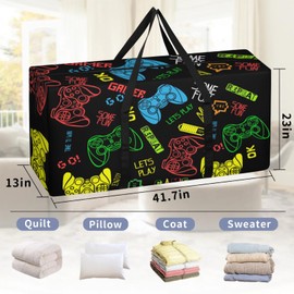 Packing Bags for Moving, Extra Large Moving Bags Heavy Duty, 205L Storage Bag with Zipper, Storage Totes Movings Supplies, Duffle Bag Waterproof Storage Containers for Organizing (Game Controller)