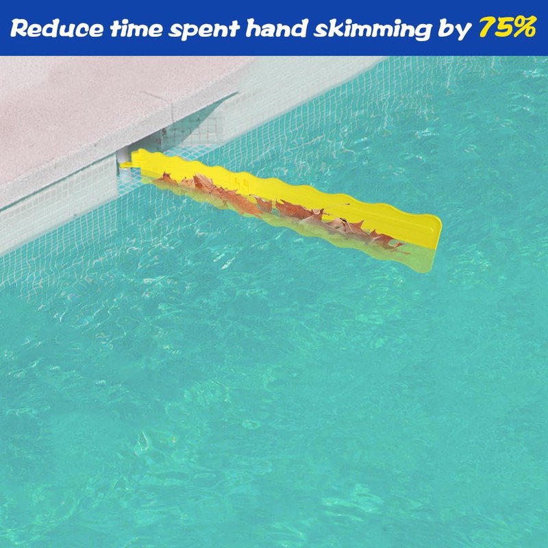 LISINAN Pool Surface Skimmer-Plastic Debris Skimmer,Hands Free Pool Leaf Skimmer,Work