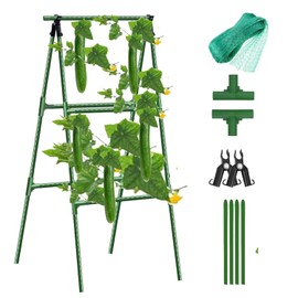 Cucumber Trellis Garden Trellis Arch Trellis, Tall Trellis for Climbing Plants Support Vegetable Peas Fruit Vine Outdoor A-Frame Trellis Suit for Small Plant not Heavy