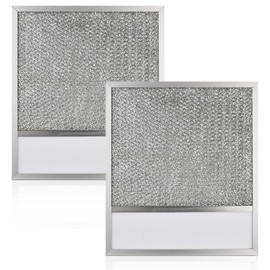 Range hood Filter with Light Lens Replacement Compatible with Air-O hoods 1200 and other brands, Exact Range Hood Aluminum Lens Grease Filters 11 x 12 x 3/8 Inches (2 Pack)