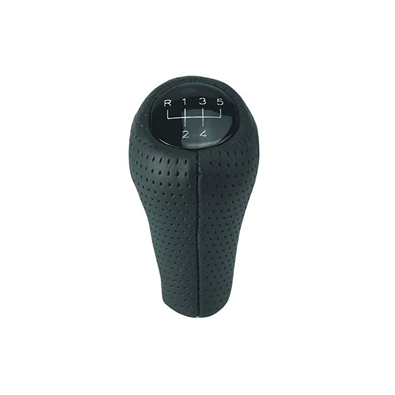DoLED Leather Perforated Gear Knob in Black with 5 Gears