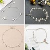 PandaHall 6pcs Sterling Silver Necklace Chain Extender Extension Chains Tails