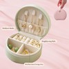AIMALL Small Portable Jewelry Storage Box PU Leather Mini Organizer