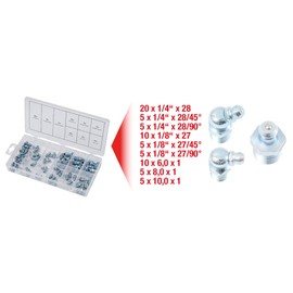 KS Tools 970.0360 Greasing nipples assortment, metric & imperial, 70 pcs