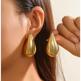 Unbranded Earrings Women 18K Plated Size Large 50X30- Trending-not heavy at all!