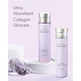 ISA KNOX AGE FOCUS VITAL COLLAGEN SKINCARE GIFT SET (370ml / 12.51 Fl Oz) - Korean Luxury Premium High-end Skin Toner, Emulsion Lotion, Cream by LG BEAUTY. Hydrolyzed Collagen,
