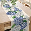 Seliem Spring Hydrangea Floral Flowers Table Runner, Blue Butterfly Kitchen