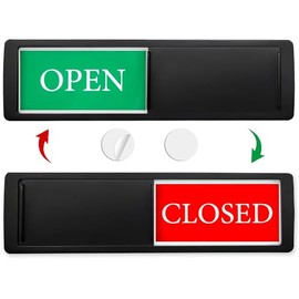 Open Closed Sign for Business, Open and Closed Privacy Door Sign Indicator for Home Office Restroom, Office Door, Wall, Window, Restaurants, Retail Salon Shops (Black & Green)