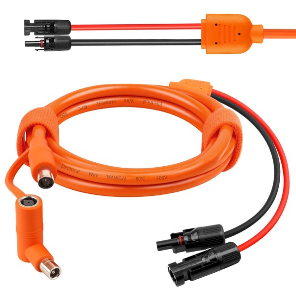 Solar to DC 8mm Charge Extension Cable 3FT,12AWG+14AWG Solar Cable