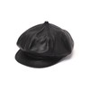 Schott Leather Newsboy Cap 782-5974006 Men's Leather Newsboy Cap, 010