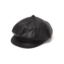 Schott Leather Newsboy Cap 782-5974006 Men's Leather Newsboy Cap, 010 black, L