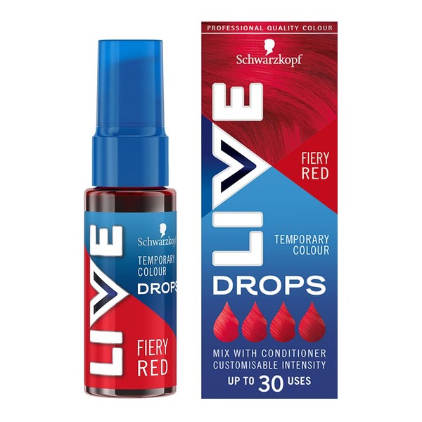 Live Schwarzkopf Colour Drops, Vegan, Semi-permanent, Red Hair Dye, Lasts