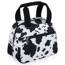 HORJONES Womens Lunch Bags for Work Cute Lunch Box Collapsible Reusable Lunch Tote Bag for Women Insulated Cooler for Commuting, Cow Print 10-Can(8L)