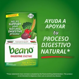 Beano Ultra 800 Prevención Gas Alivio Hinchazón 100 Tabletas