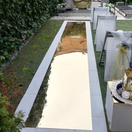 Double Sided Silver Mirror Carpet Aisle Runner Decorative Runner Rug for Weddings, Birthday, Prom, Glam Party (Gold/Silver, 3.3' x 33')